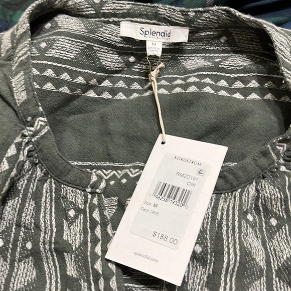 NWT Splendid collection   medium Freesia Linen-Blend Shirtdress - Picture 6 of 6